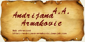 Andrijana Armaković vizit kartica